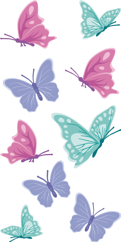 Aflombra vinílica animales mariposas color pastel - TenVinilo