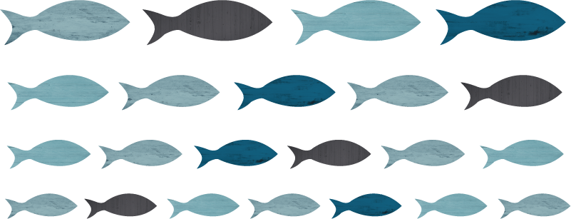 Aflombra vinílica animales siluetas de peces azules - TenVinilo
