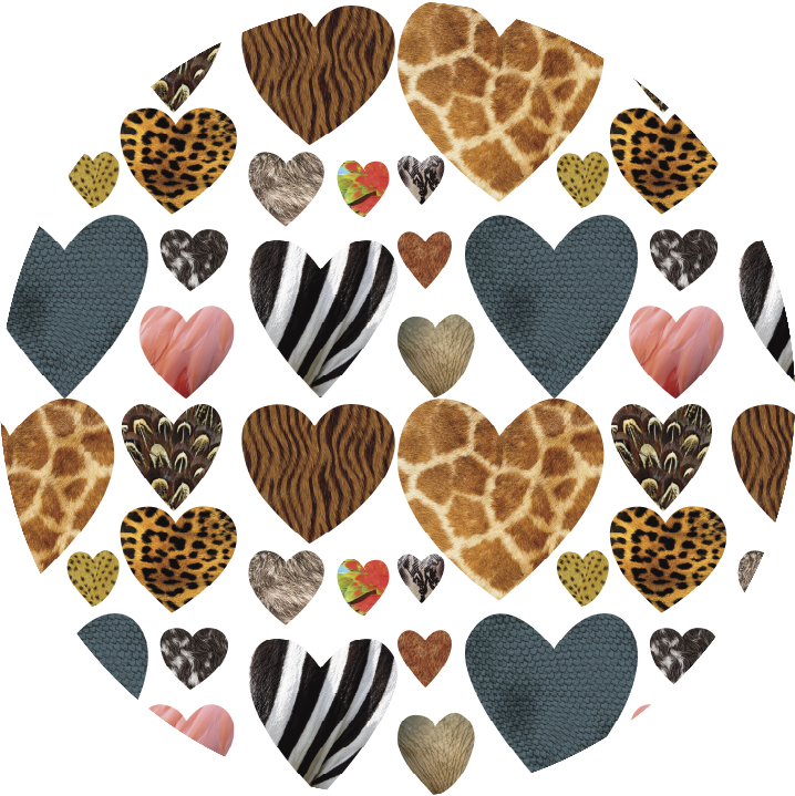 Aflombra vinílica animales estampado de corazones - TenVinilo