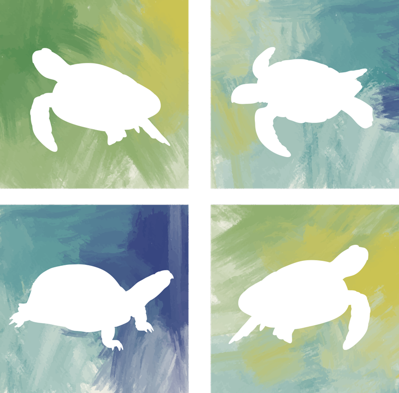 Aflombra vinílica animales baldosas tortuga colorida - TenVinilo