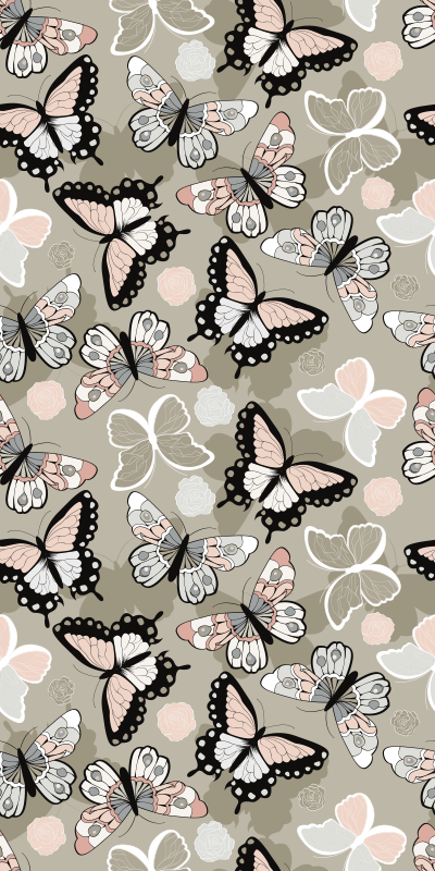 Aflombra vinílica animales mariposas voladoras beige - TenVinilo