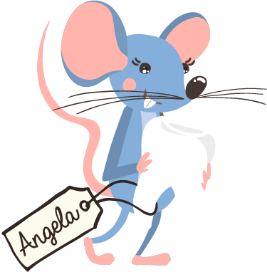 Aflombra vinílica animales ratón azul con nombre - TenVinilo