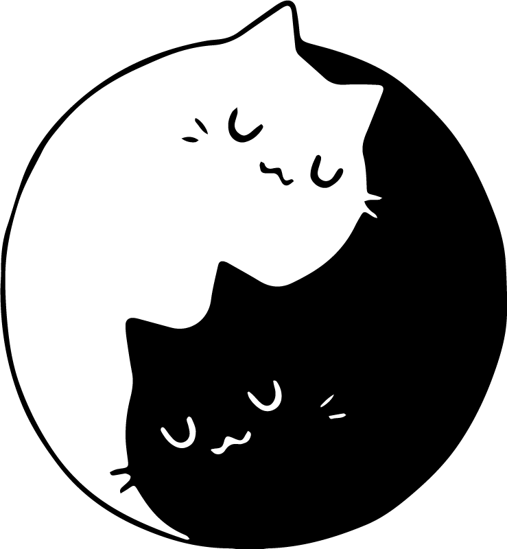 Aflombra vinílica animales gatos yin yang - TenVinilo
