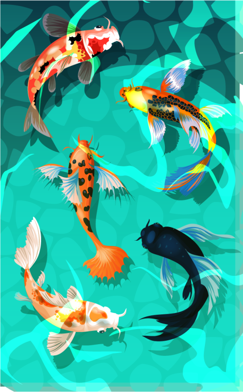 Aflombra vinílica animales ducha de koi - TenVinilo