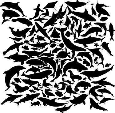 Aflombra vinílica animales negro marino - TenVinilo