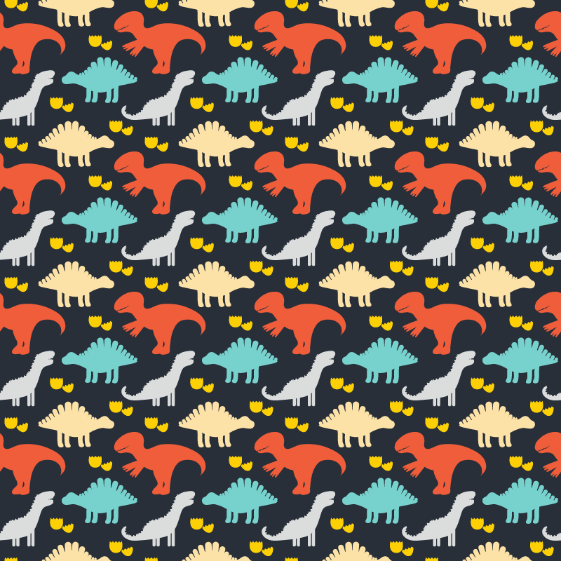 Aflombra vinílica animales patrón de dinosaurios de colores - TenVinilo