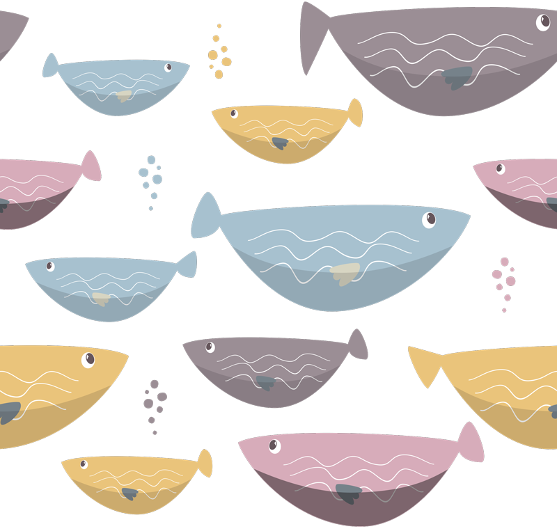 Aflombra vinílica animales peces de colores para niños - TenVinilo