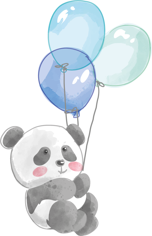 Aflombra vinílica animales bebé con tres globos - TenVinilo