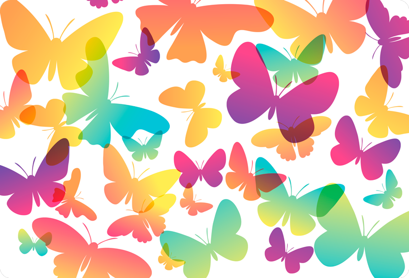 Aflombra vinílica animales mariposas en degradado - TenVinilo