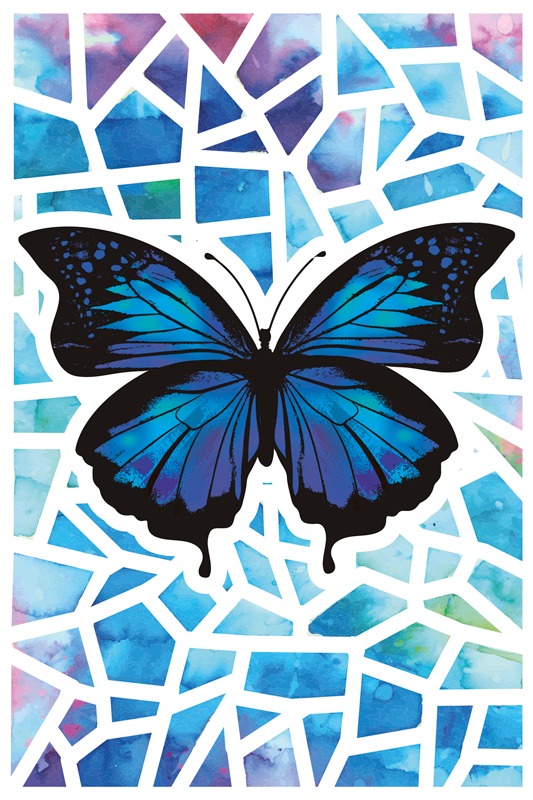 Aflombra vinílica animales patrón mariposas modernas - TenVinilo