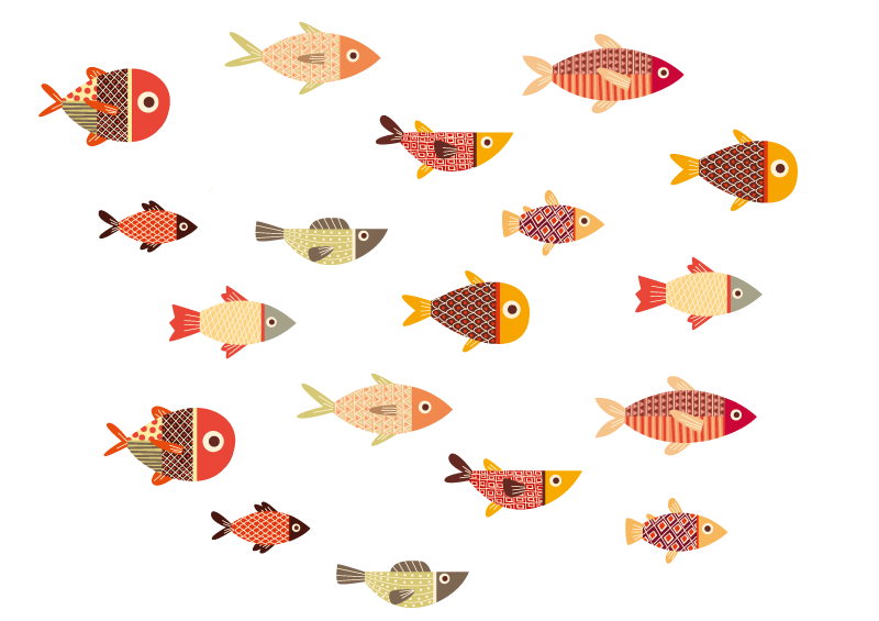 Aflombra vinílica animales peces de colores redondos - TenVinilo