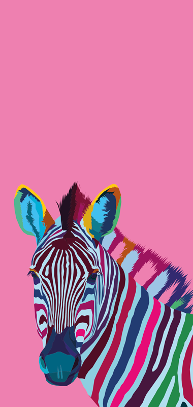 Aflombra vinílica animales cebra pop art iphone - TenVinilo