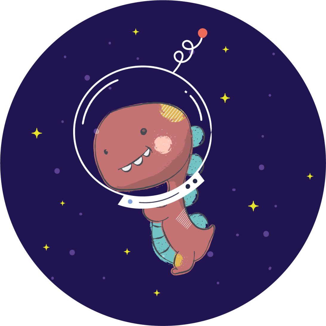 Aflombra vinílica animales t-rex espacial - TenVinilo