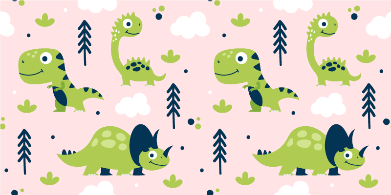 Aflombra vinílica animales dinosaurios verdes - TenVinilo