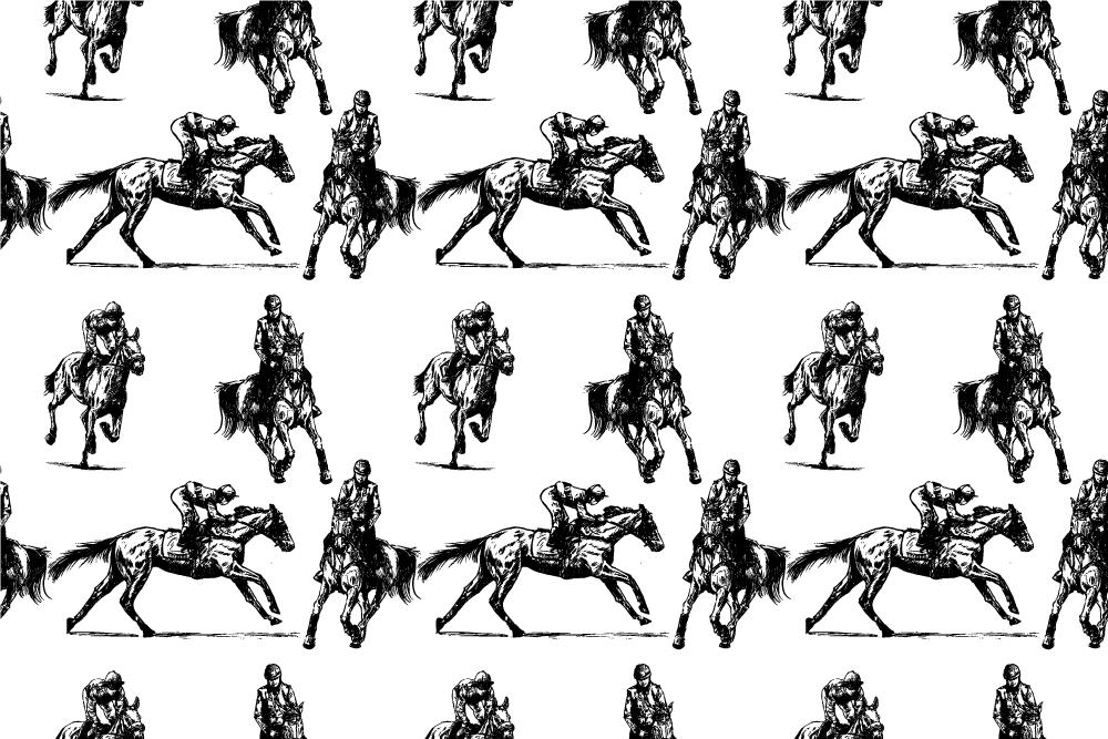 Aflombra vinílica animales patrón caballos blanco y negro - TenVinilo