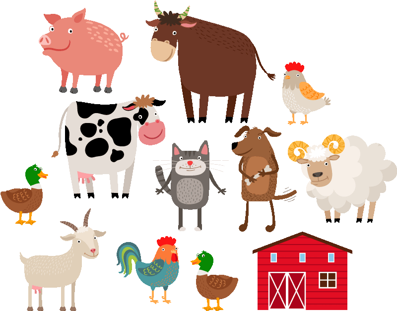 Aflombra vinílica animales set de granja - TenVinilo