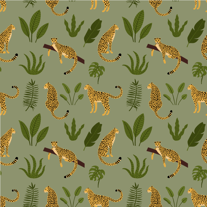 Aflombra vinílica animales diseño jungla floral leopardo - TenVinilo