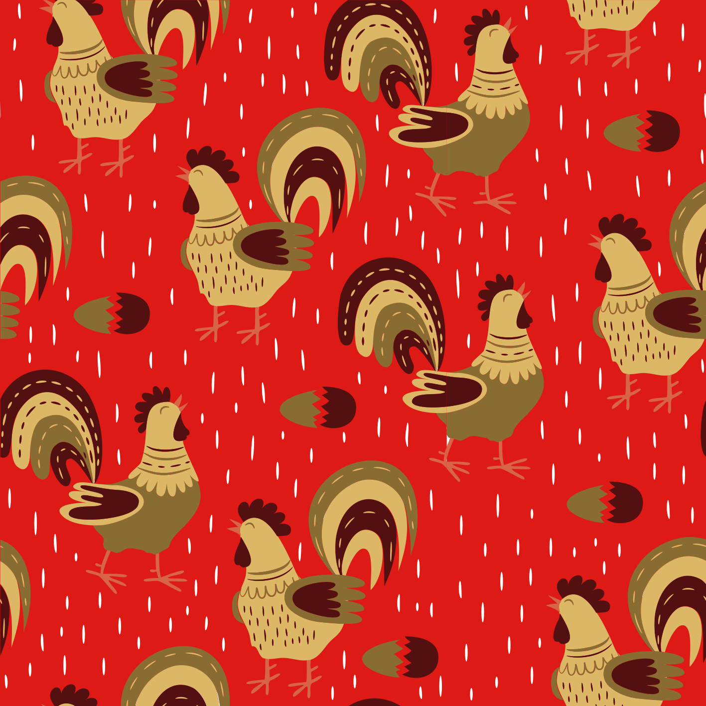 Aflombra vinílica animales diseño gallo chino - TenVinilo
