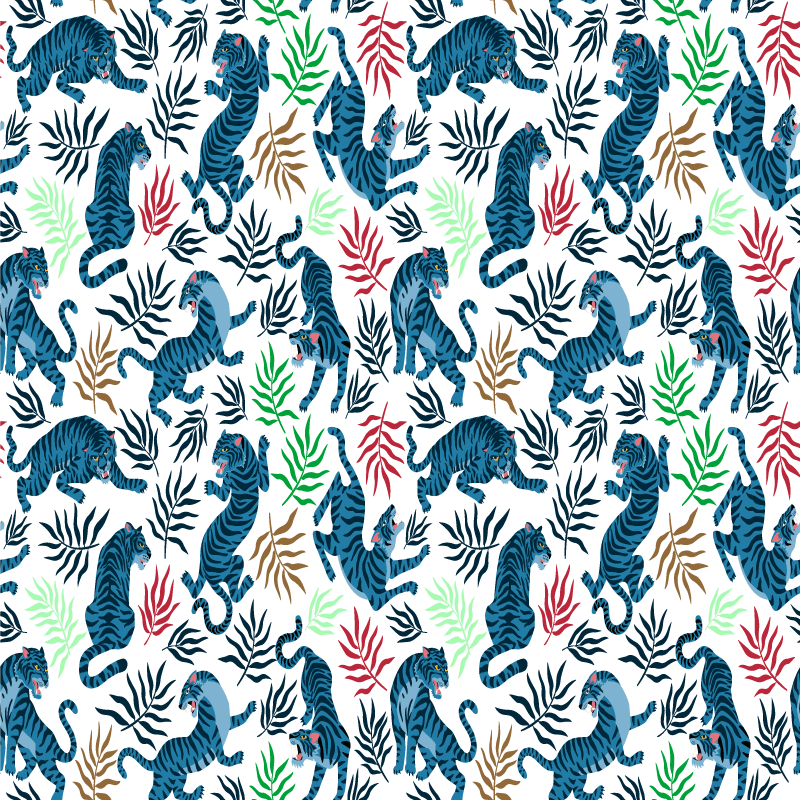 Aflombra vinílica animales leopardos coloridos y peligrosos - TenVinilo