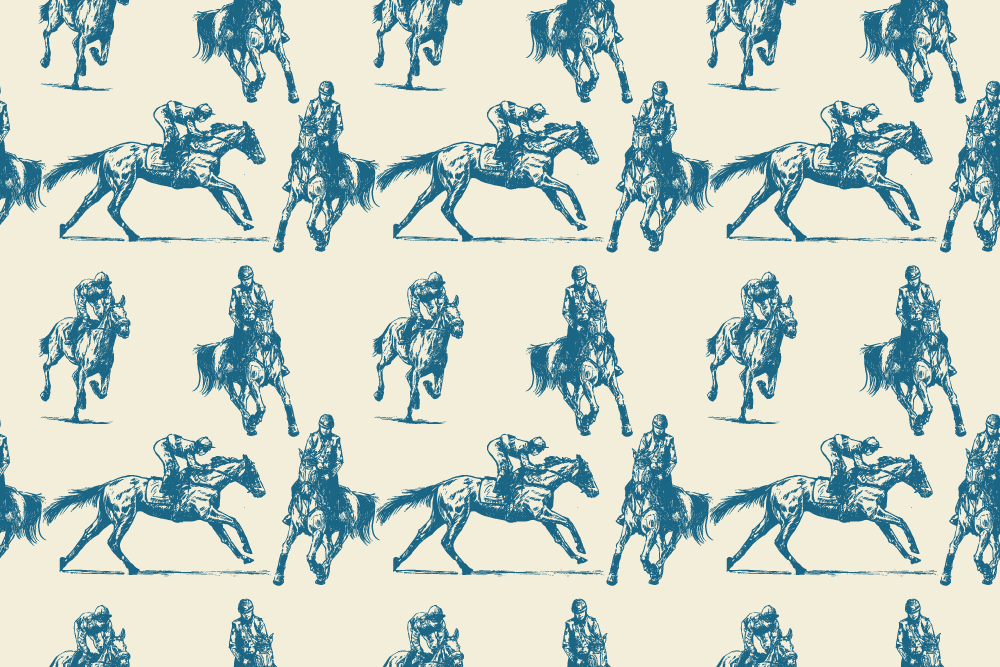 Aflombra vinílica animales caballo azul y beige - TenVinilo