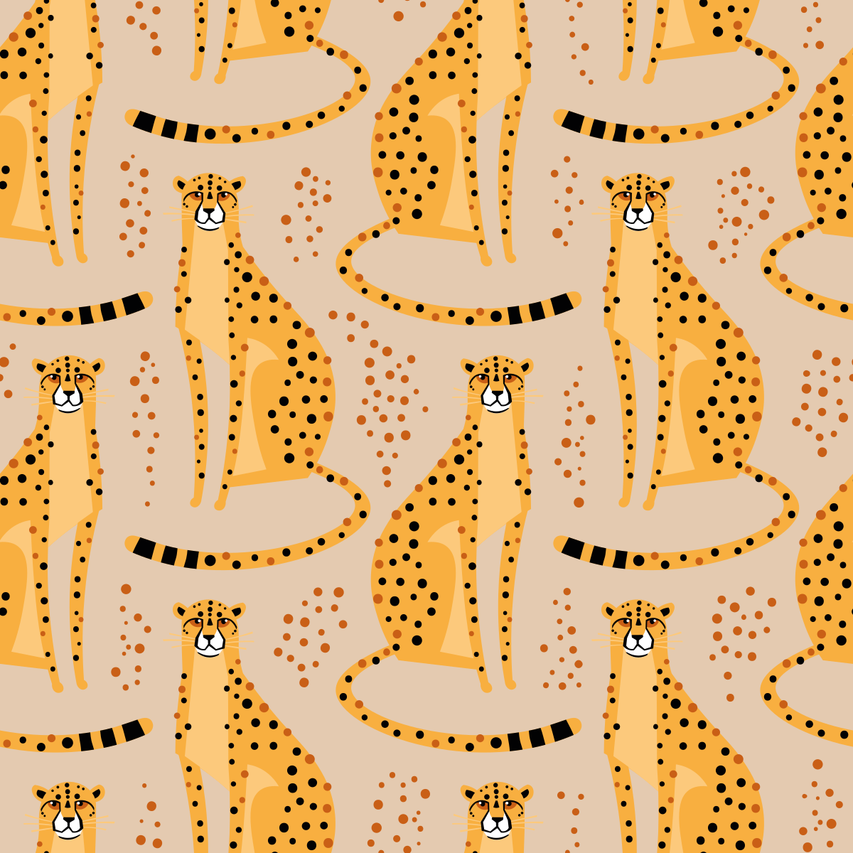 Aflombra vinílica animales patrón de ilustración de leopardo - TenVinilo
