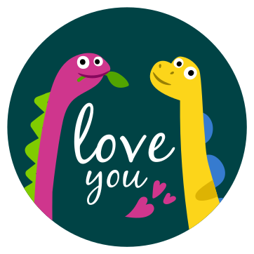 Aflombra vinílica animales amor de dinosaurio tierno - TenVinilo
