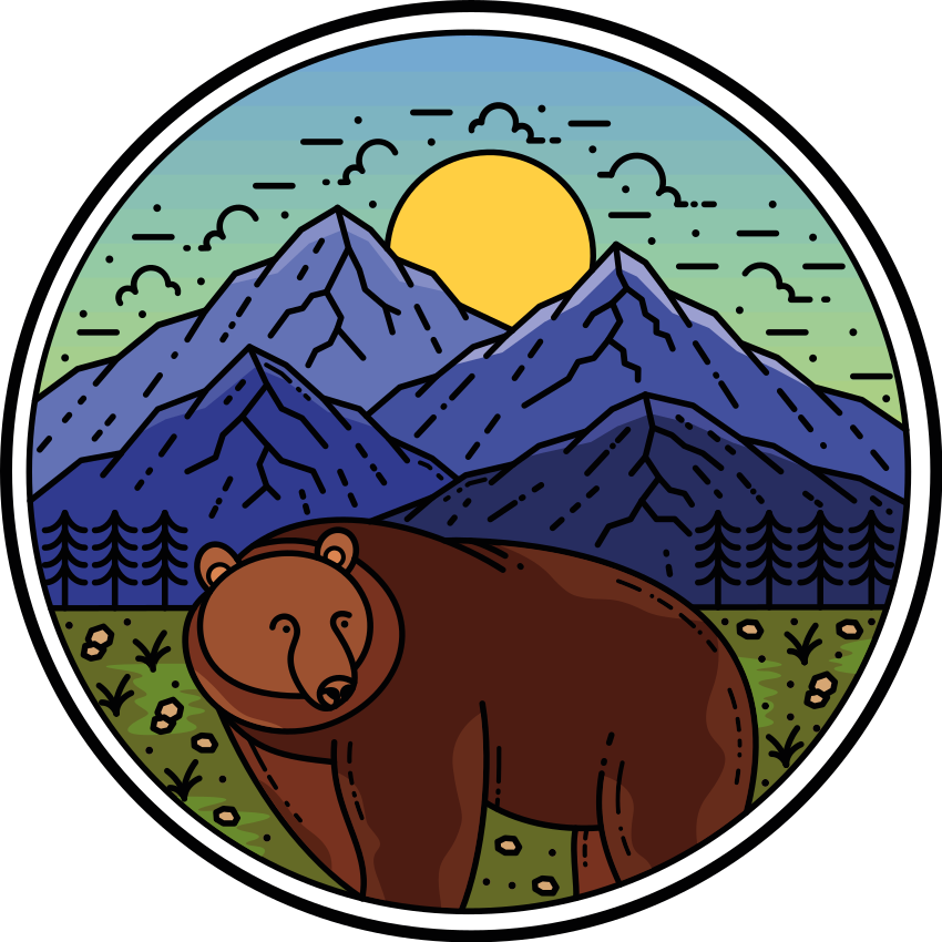 Aflombra vinílica animales oso en paisaje - TenVinilo
