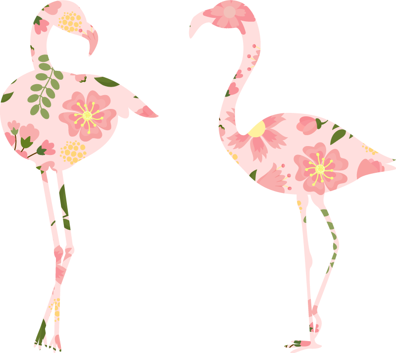 Aflombra vinílica animales patrón floral de flamenco - TenVinilo