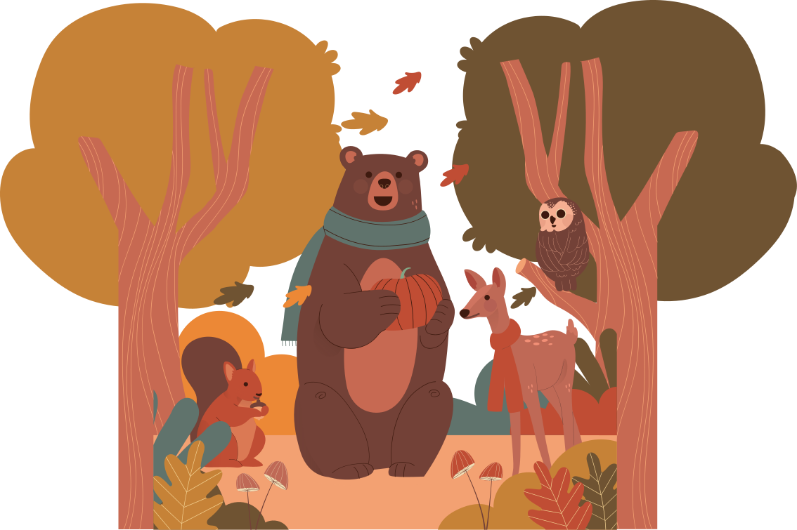 Aflombra vinílica animales criaturas del bosque otoño - TenVinilo