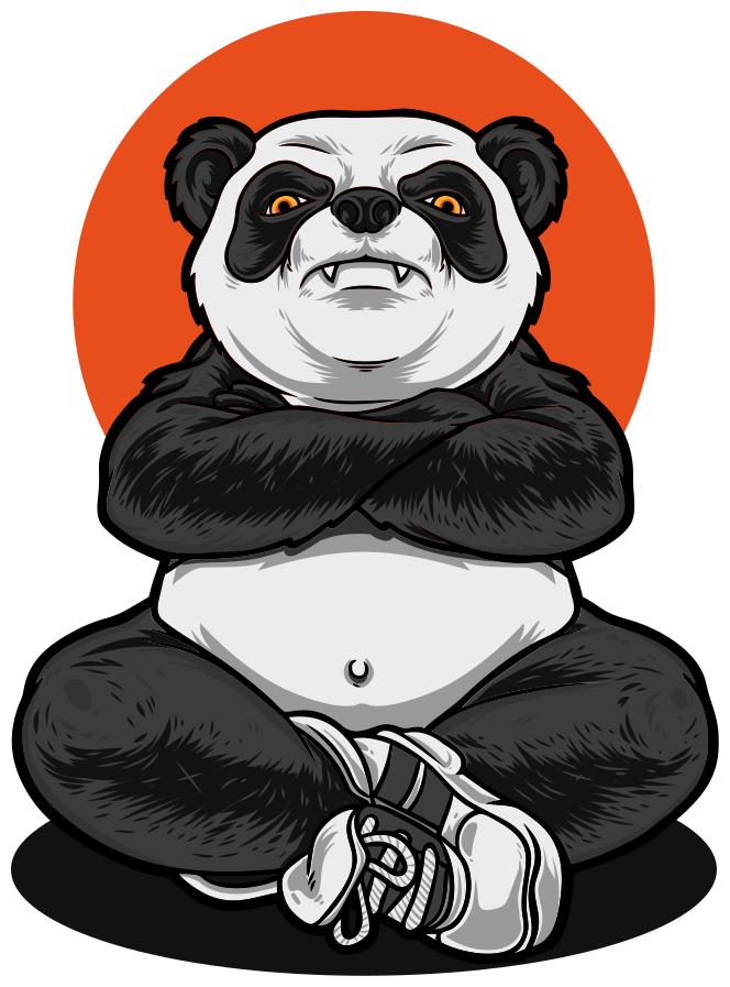 Aflombra vinílica animales panda abrazando la calma - TenVinilo