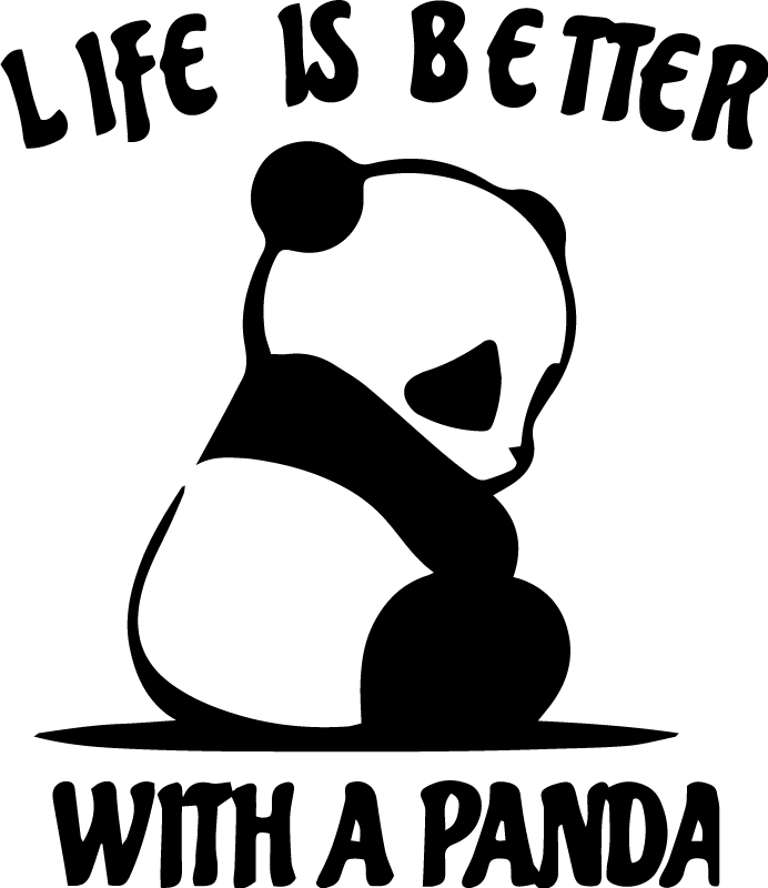 Aflombra vinílica animales cita de ilustración panda - TenVinilo