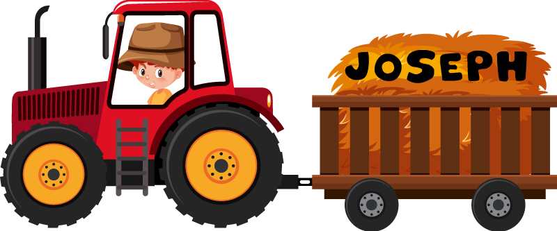 Aflombra vinílica animales tractor con heno - TenVinilo