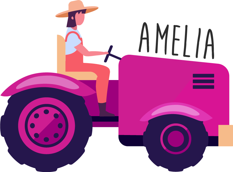 Aflombra vinílica animales aventura personalizada tractor - TenVinilo