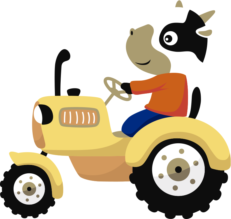 Aflombra vinílica animales vaca en tractor - TenVinilo