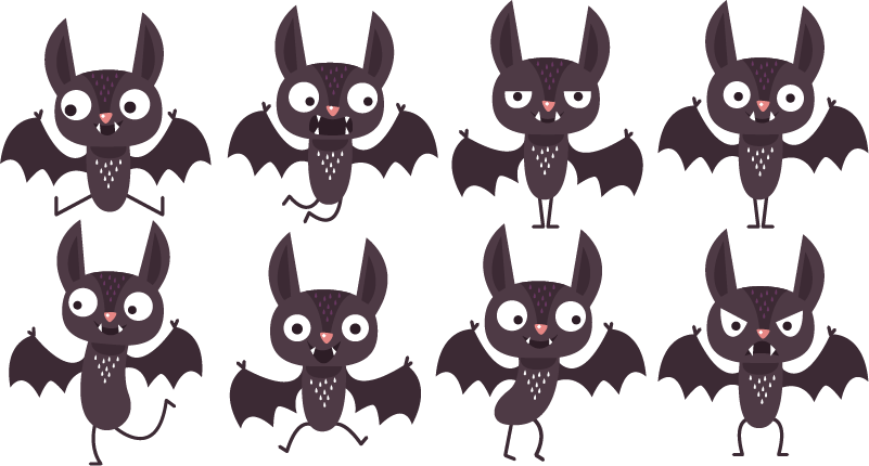 Alfombra vinílica halloween pack de murciélagos felices - TenVinilo