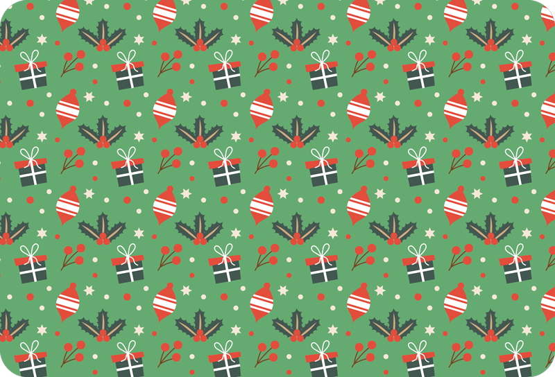 Alfombra vinílica navidad estampado de caramelos verdes - TenVinilo