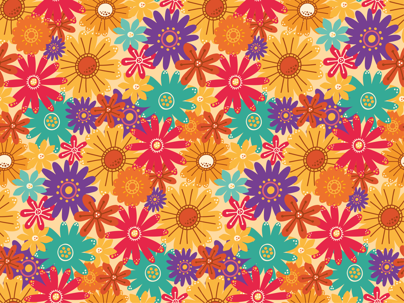 Alfombra vinílica flores un montón de flores - TenVinilo