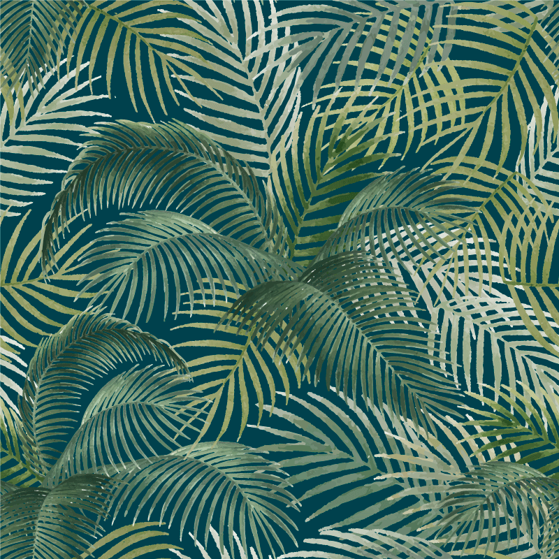 Alfombra vinílica flores diseño hojas tropicales - TenVinilo