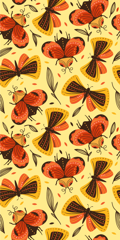 Alfombra vinílica flores mariposa sobre flor - TenVinilo