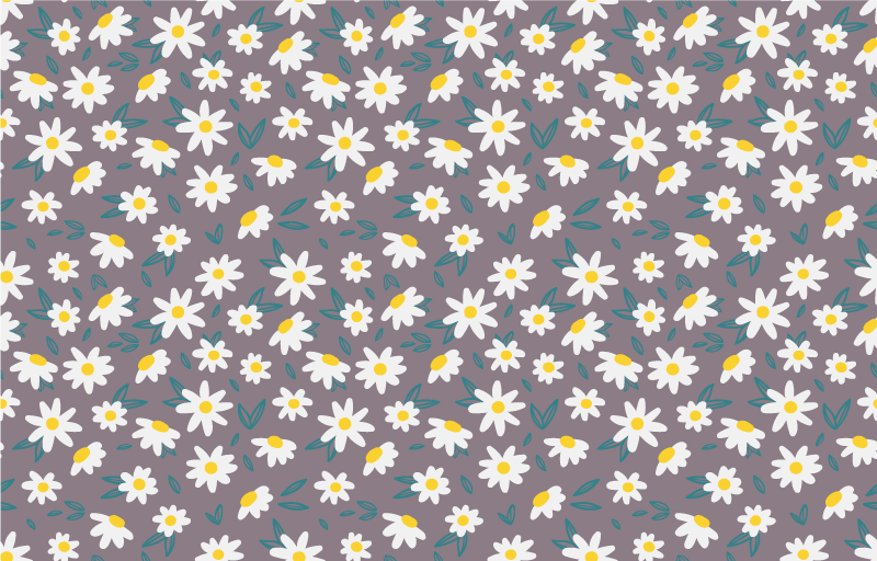 Alfombra vinílica flores patrón de margaritas pequeñas - TenVinilo