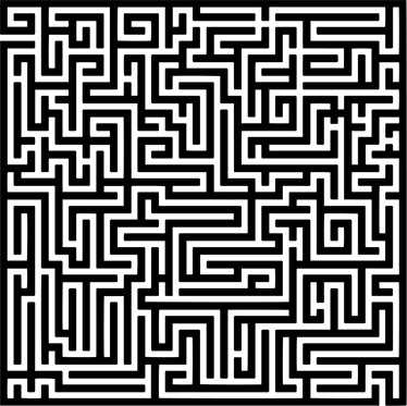 Alfombra vinílica comedor laberinto blanco y negro - TenVinilo