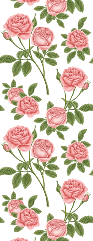 Alfombra vinílica cocina estampado de rosas - TenVinilo