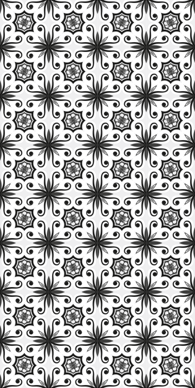 Alfombra vinílica cocina azulejos vintage negros - TenVinilo