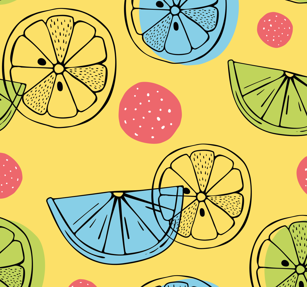 Alfombra vinílica cocina frutas cítricas - TenVinilo