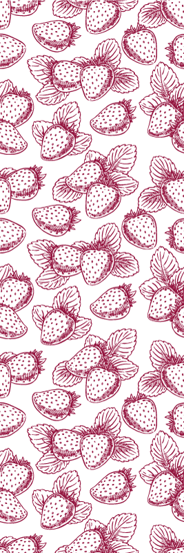 Alfombra vinílica cocina patrón de fresas adorable - TenVinilo