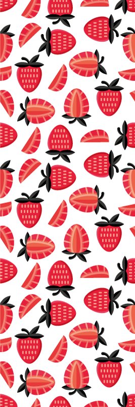Alfombra vinílica cocina patrón de fresas realistas - TenVinilo