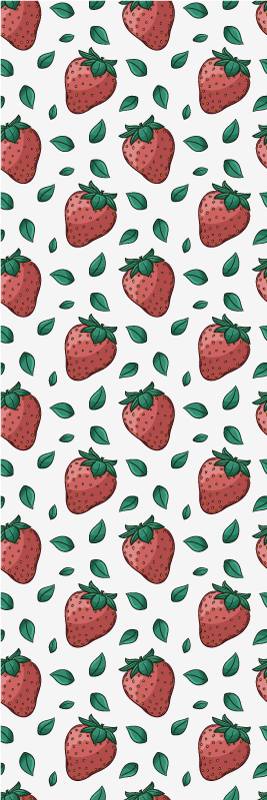 Alfombra vinílica cocina fresas jugosas y hojas verdes - TenVinilo
