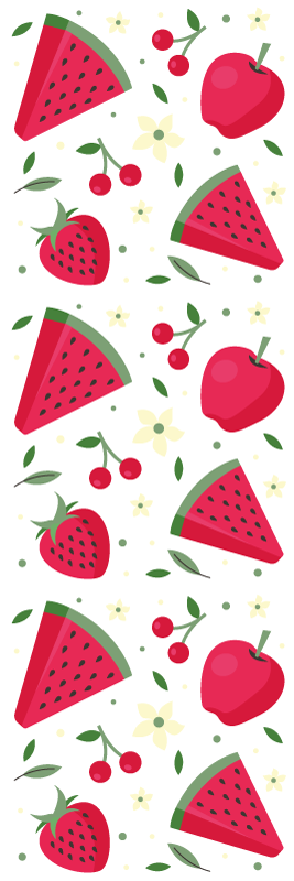Alfombra vinílica cocina patrón de frutas variadas - TenVinilo