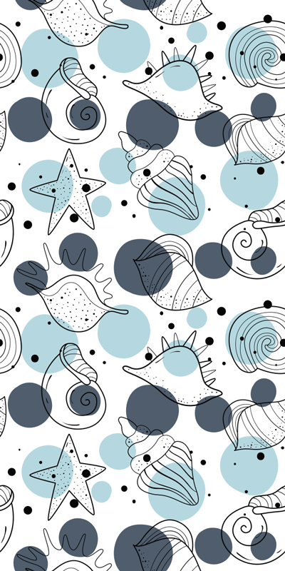 Alfombra vinílica flores patrones de conchas elegantes - TenVinilo