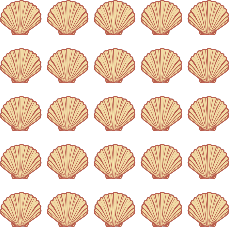 Alfombra vinílica flores patrón de conchas marinas - TenVinilo